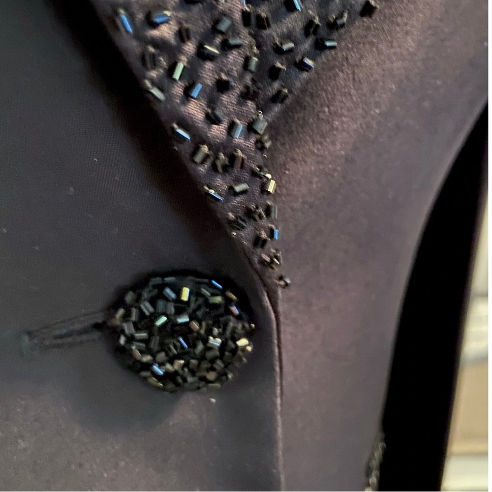 Women’s black silk Tuxedo with beading. New #tuxedo #womenssuit - Picture 4 of 10